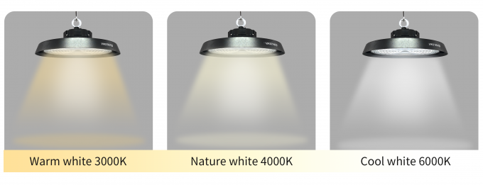 170lm/w Υψηλή φωτεινότητα UFO High Bay Lights Υποστήριξη 3CCT με αισθητήρα κίνησης Αποθήκη Βιομηχανικά λαμπτήρες 2