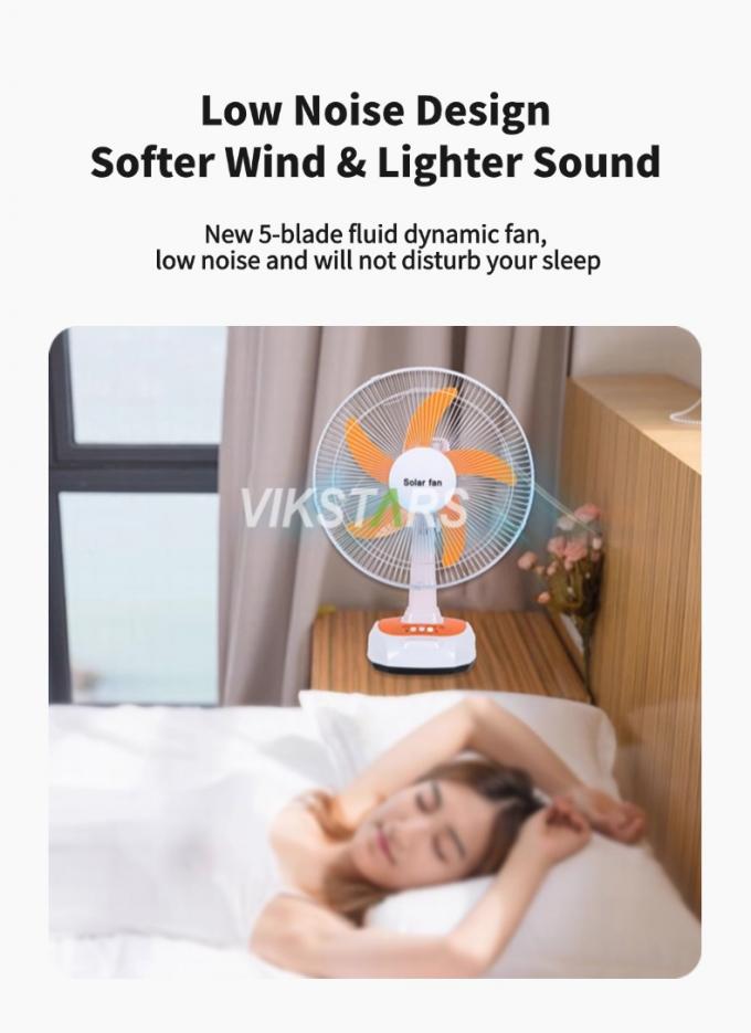 Για Κάμπινγκ Έκτακτης Ανάγκης Ηλιακός Επιτραπέζιος Ανεμιστήρας 16 Ιντσών Εξοικονόμησης Ενέργειας Με Λαμπτήρες 3