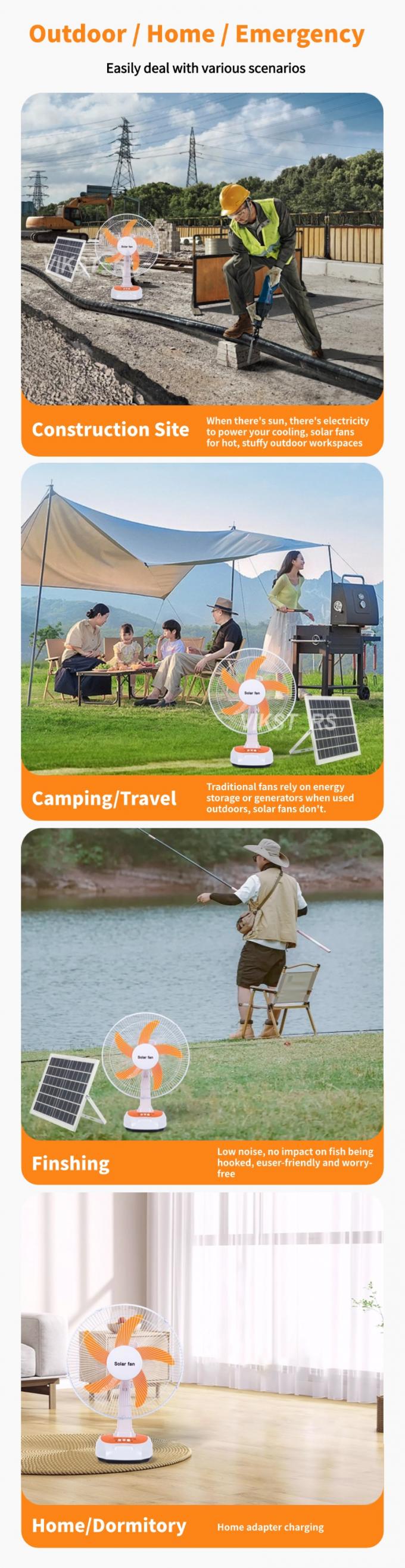 Για Κάμπινγκ Έκτακτης Ανάγκης Ηλιακός Επιτραπέζιος Ανεμιστήρας 16 Ιντσών Εξοικονόμησης Ενέργειας Με Λαμπτήρες 1