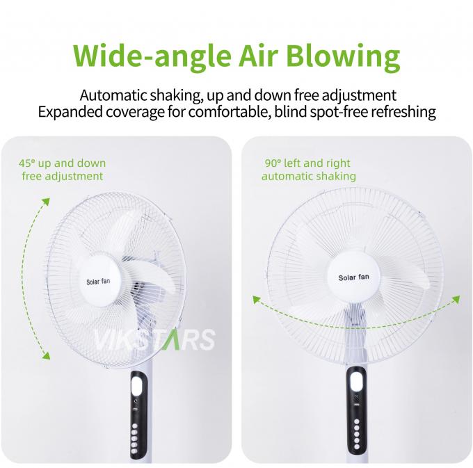 Ηλιακός Όρθιος Ανεμιστήρας 16 ιντσών με Φως Εξοικονόμησης Ενέργειας Για Υπαίθριο Camping Ψάρεμα 10