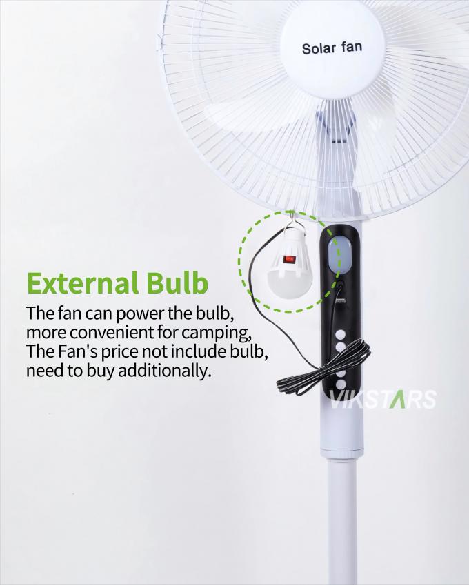 Ηλιακός Όρθιος Ανεμιστήρας 16 ιντσών με Φως Εξοικονόμησης Ενέργειας Για Υπαίθριο Camping Ψάρεμα 13