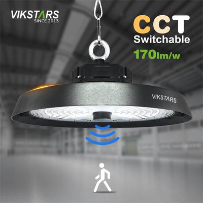 Αγορά 170lm/w Υψηλή φωτεινότητα UFO High Bay Lights Υποστήριξη 3CCT με αισθητήρα κίνησης Αποθήκη Βιομηχανικά λαμπτήρες σε απευθείας σύνδεση κατασκευή